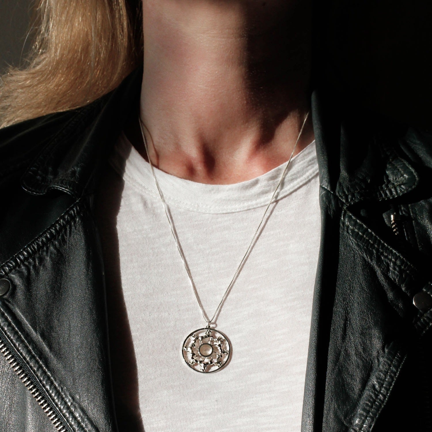 Horse Medallion Necklace - Silver