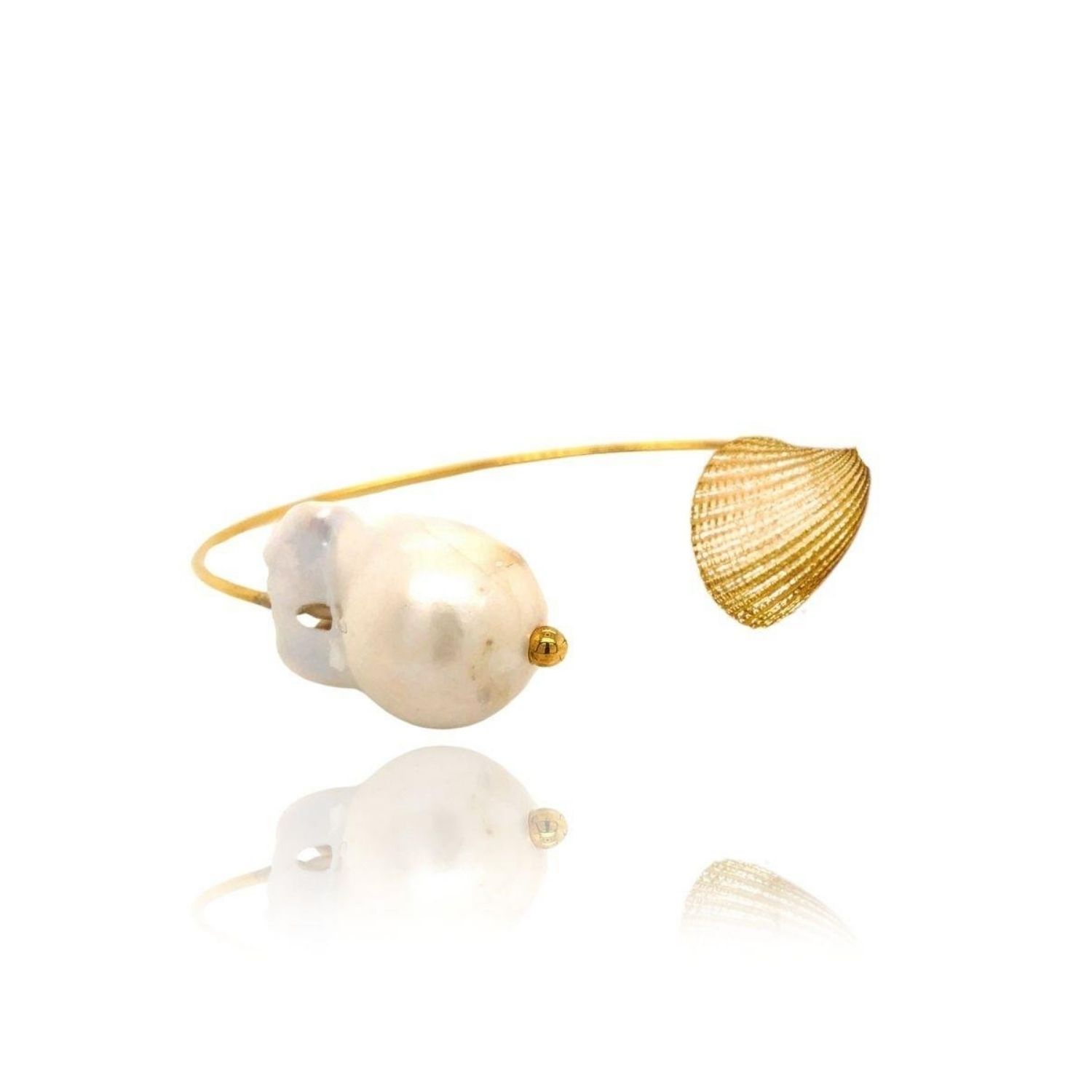 Oyster Baroque Pearl Cuff Bracelet