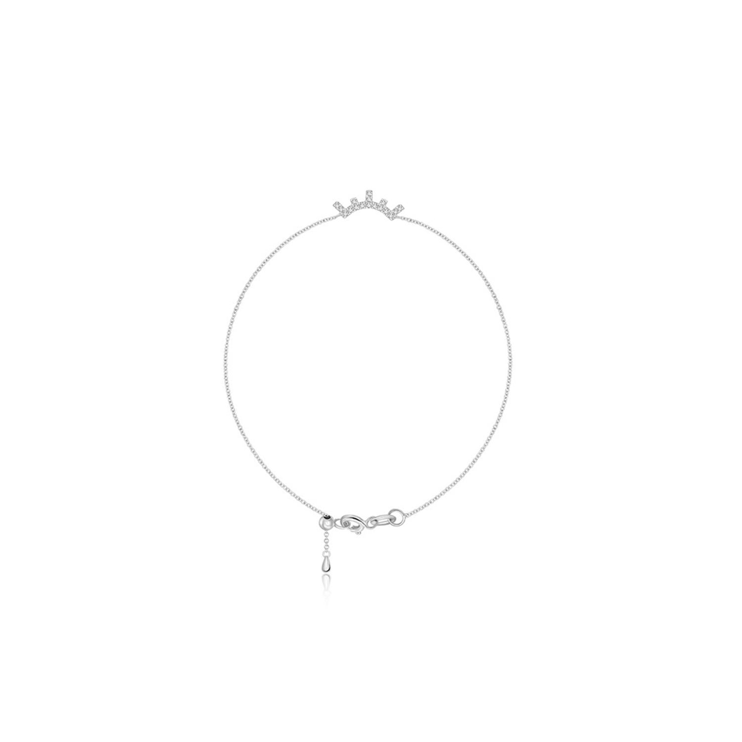 18K White Gold Eyelash Shape Diamond Bracelet