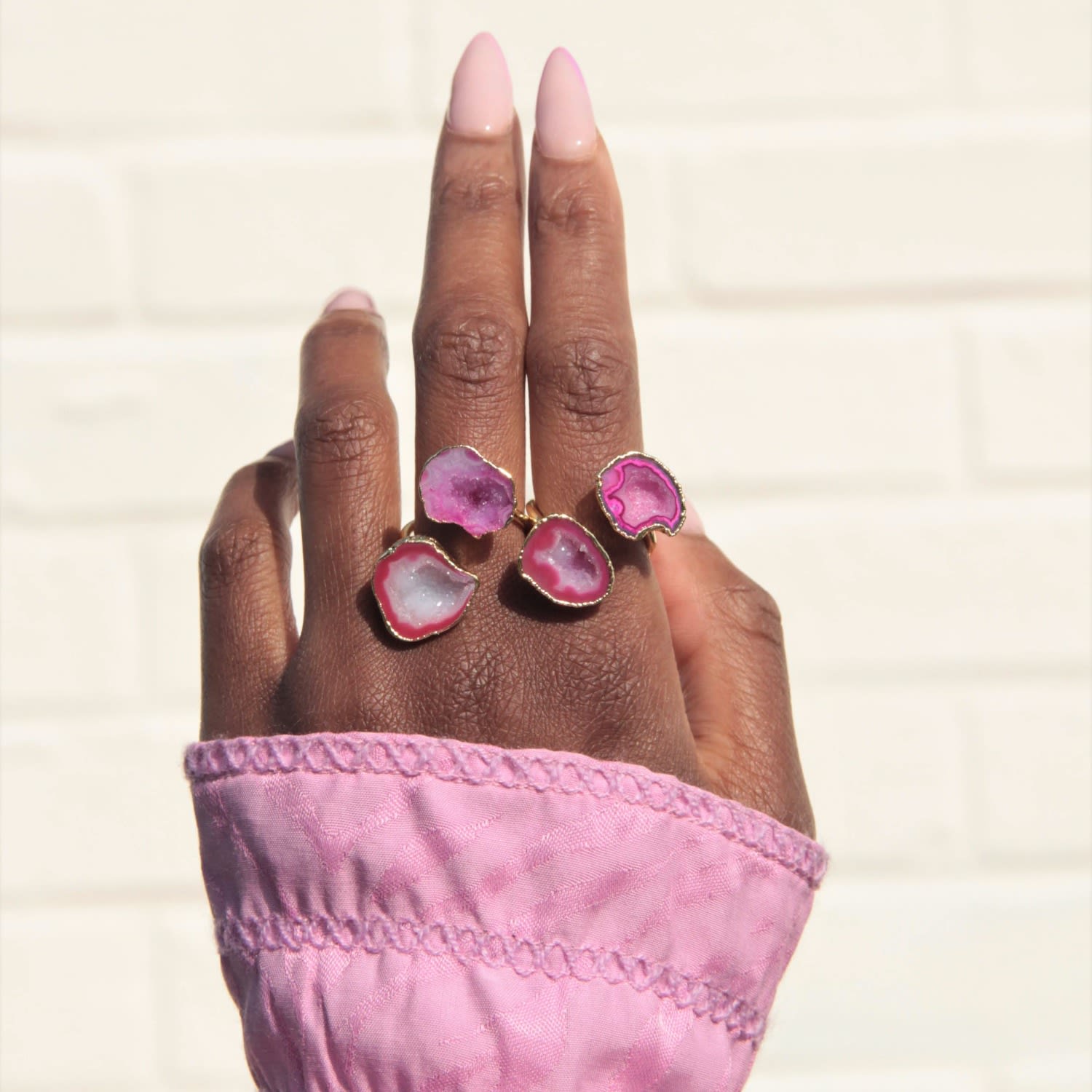 Berry Duo Crystal Adjustable Gold Ring