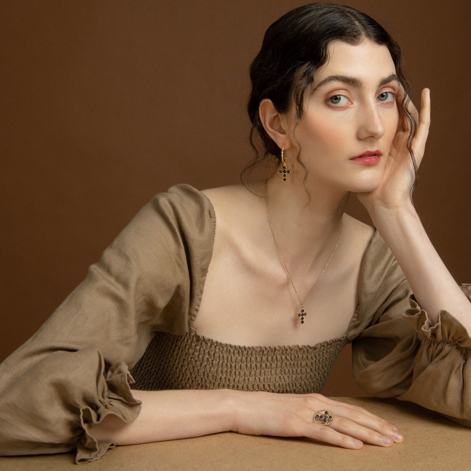 Hope Gold-Plated Iolite Hoop Earrings