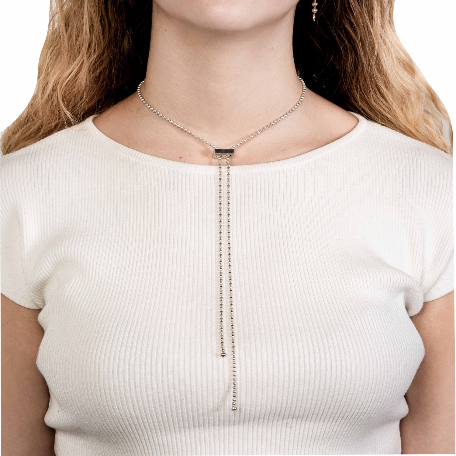 Beads Chain Hoodie Stopper Necklace