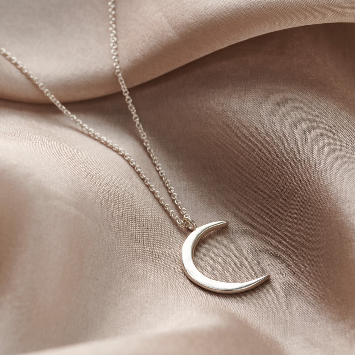 Sterling Silver Crescent Moon Necklace