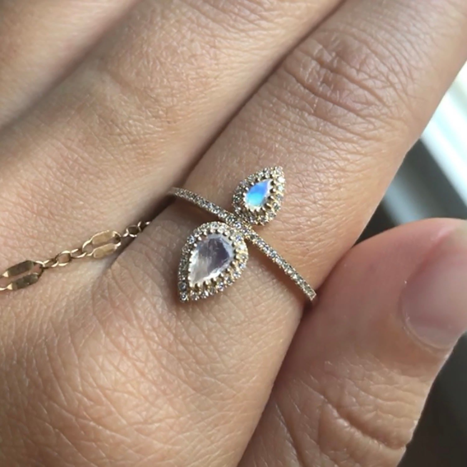 Tranquility Ring With Moonstone & Diamonds