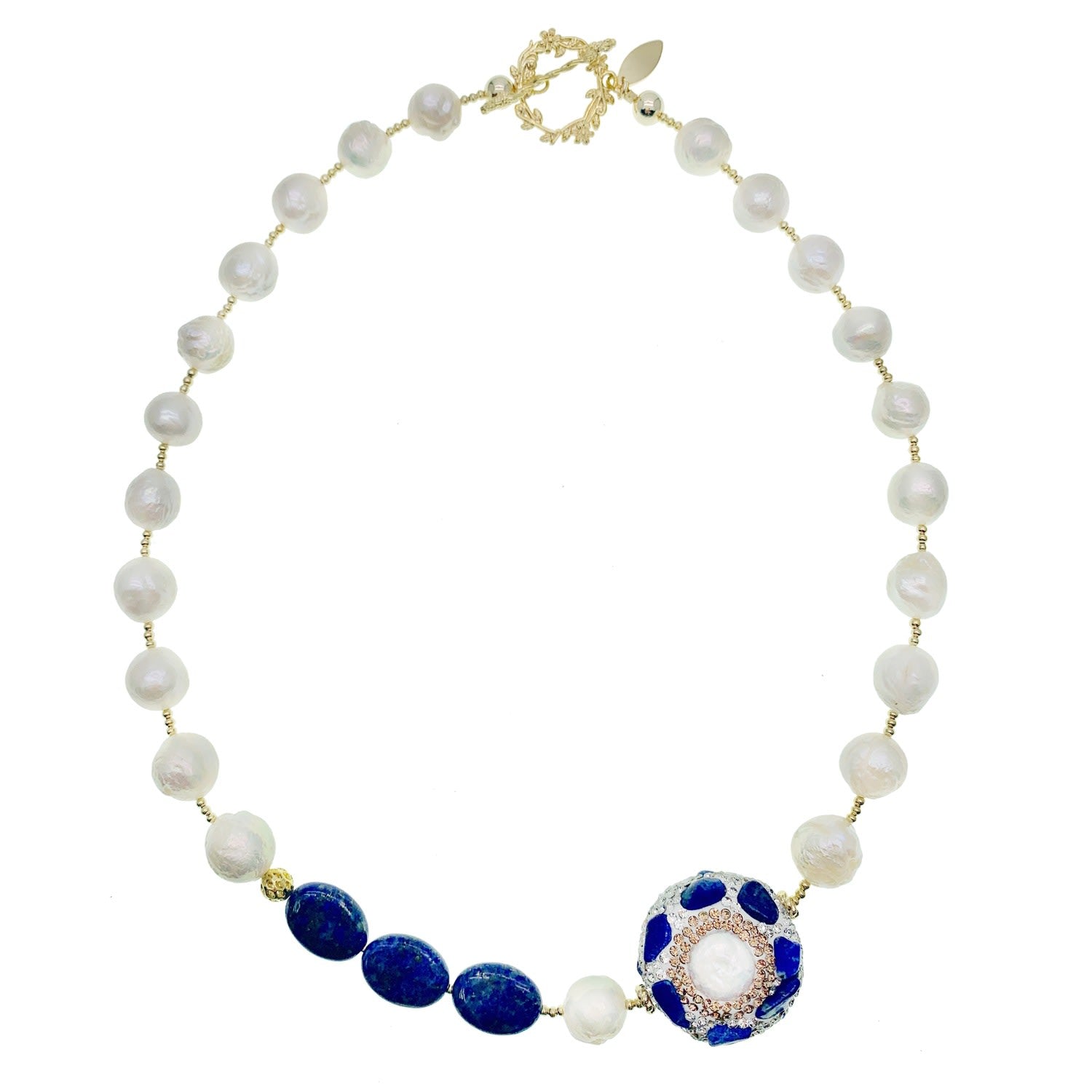 Freshwater Pearls With Lapis And Sodalite Necklace