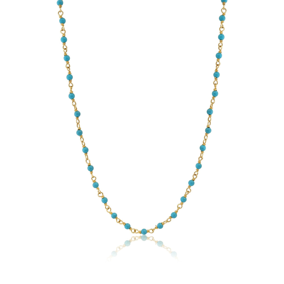 Gold Dainty Turquoise Necklace