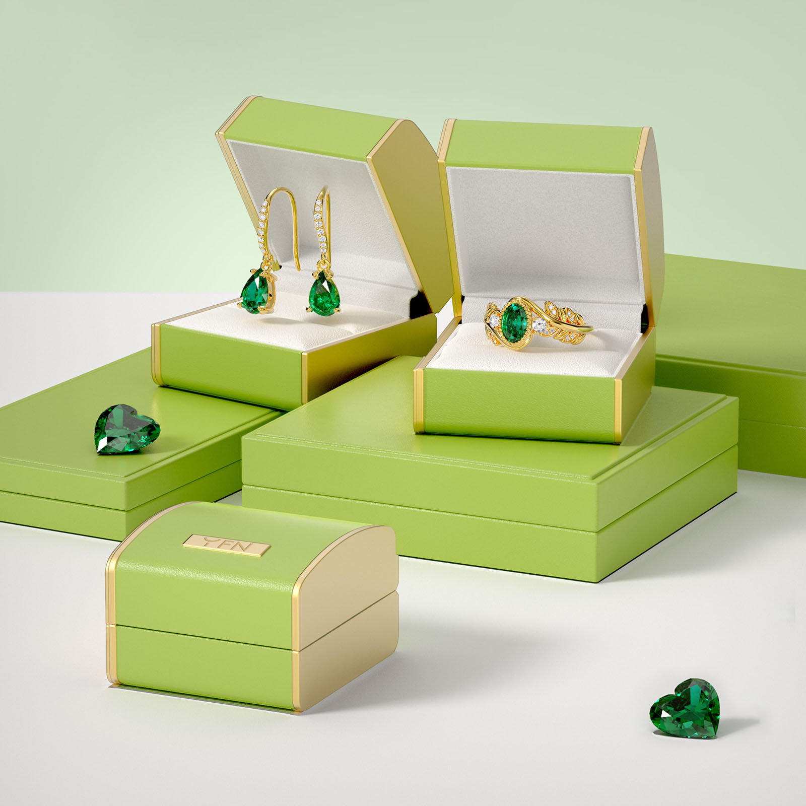 18K Gold Round Shaped Moissanite Engagement Ring