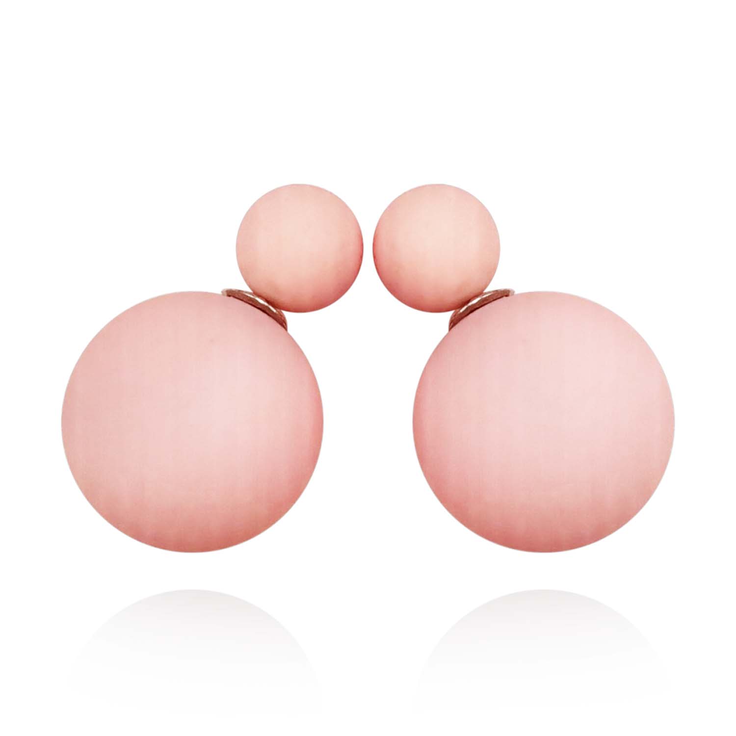Pale Pink Double Ball Earring