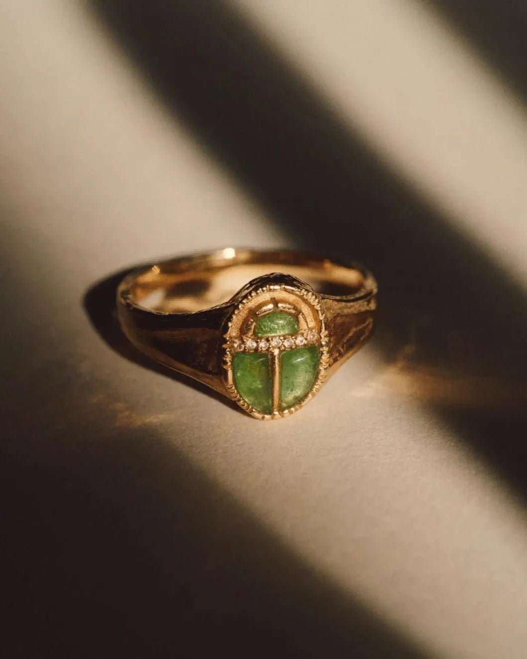 Inlay Scarab Ring