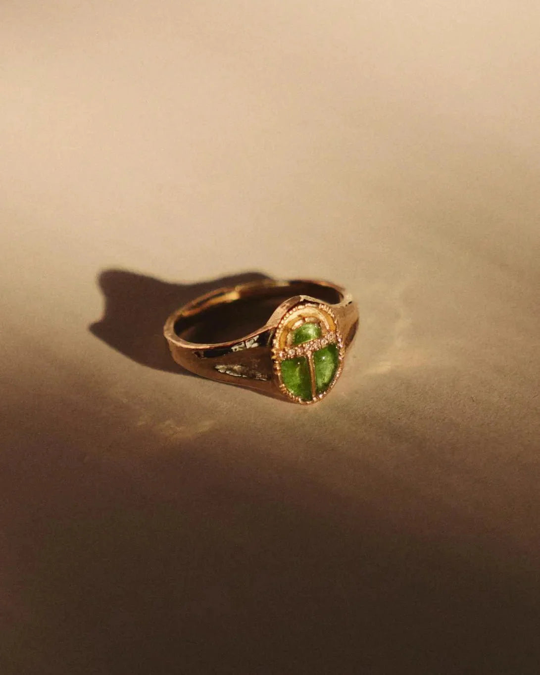 Inlay Scarab Ring