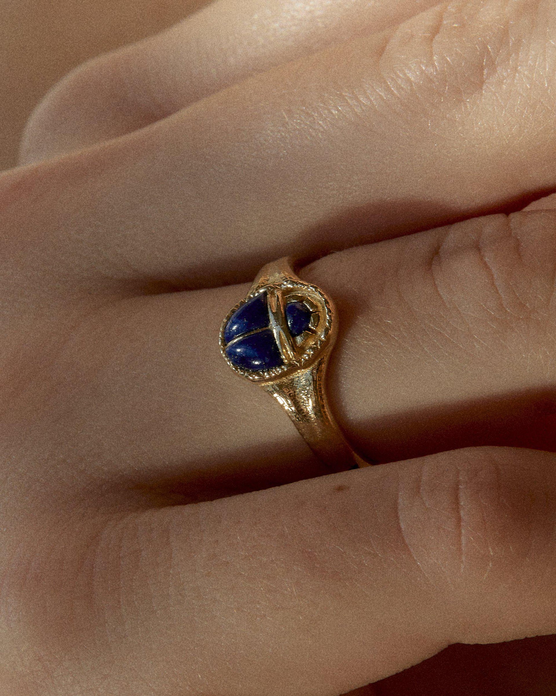 Inlay Scarab Ring