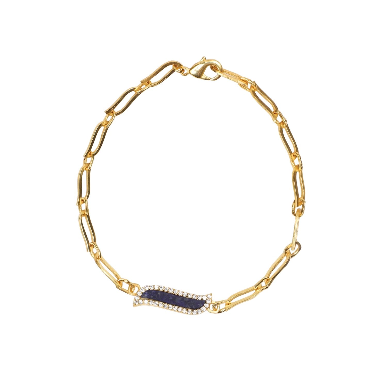 Paper Link Necklace Lapis Lazuli Wave Symphony