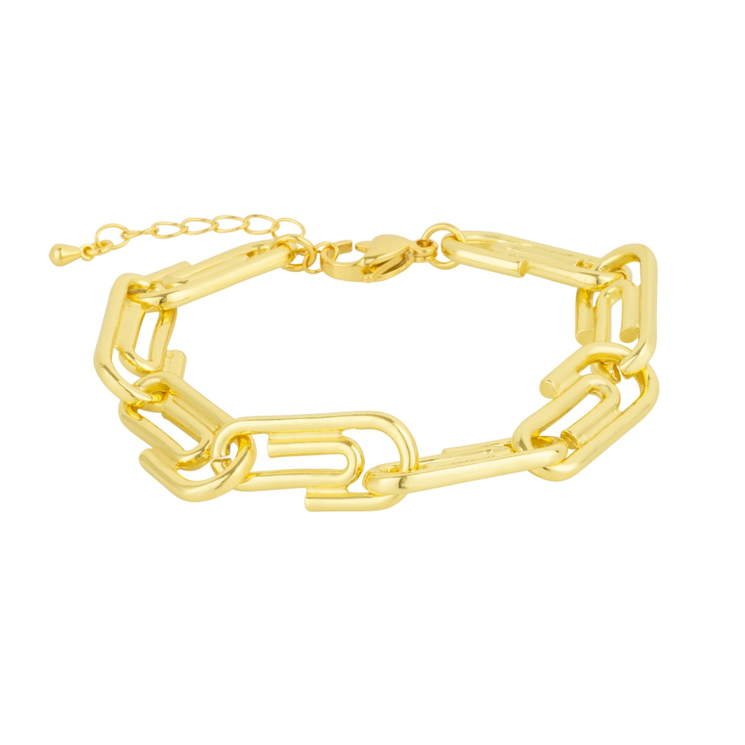 Paperclip Chain Gold Designer Bracelet