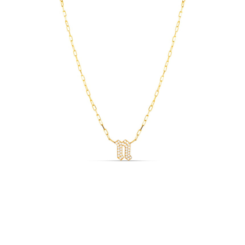 Paperclip Chain Necklace with Initial