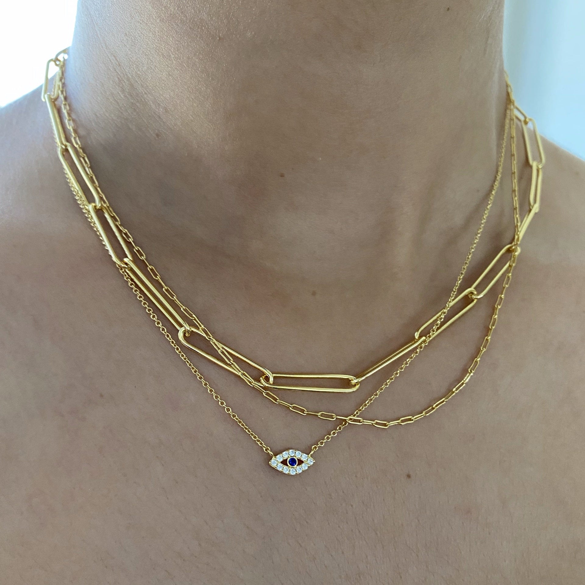 Gold Paperclip Link Chain Necklace