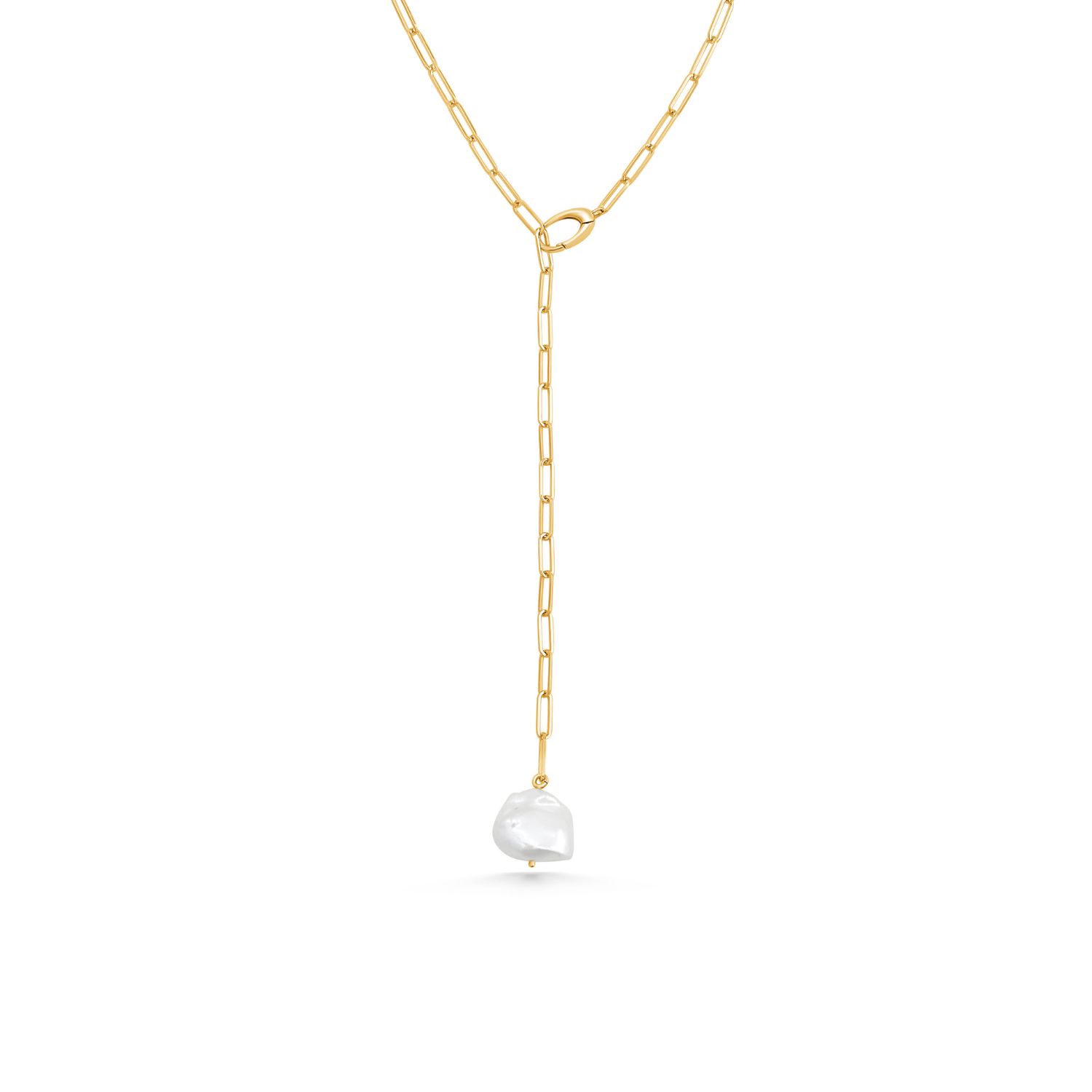 Paperclip Pearl Necklace