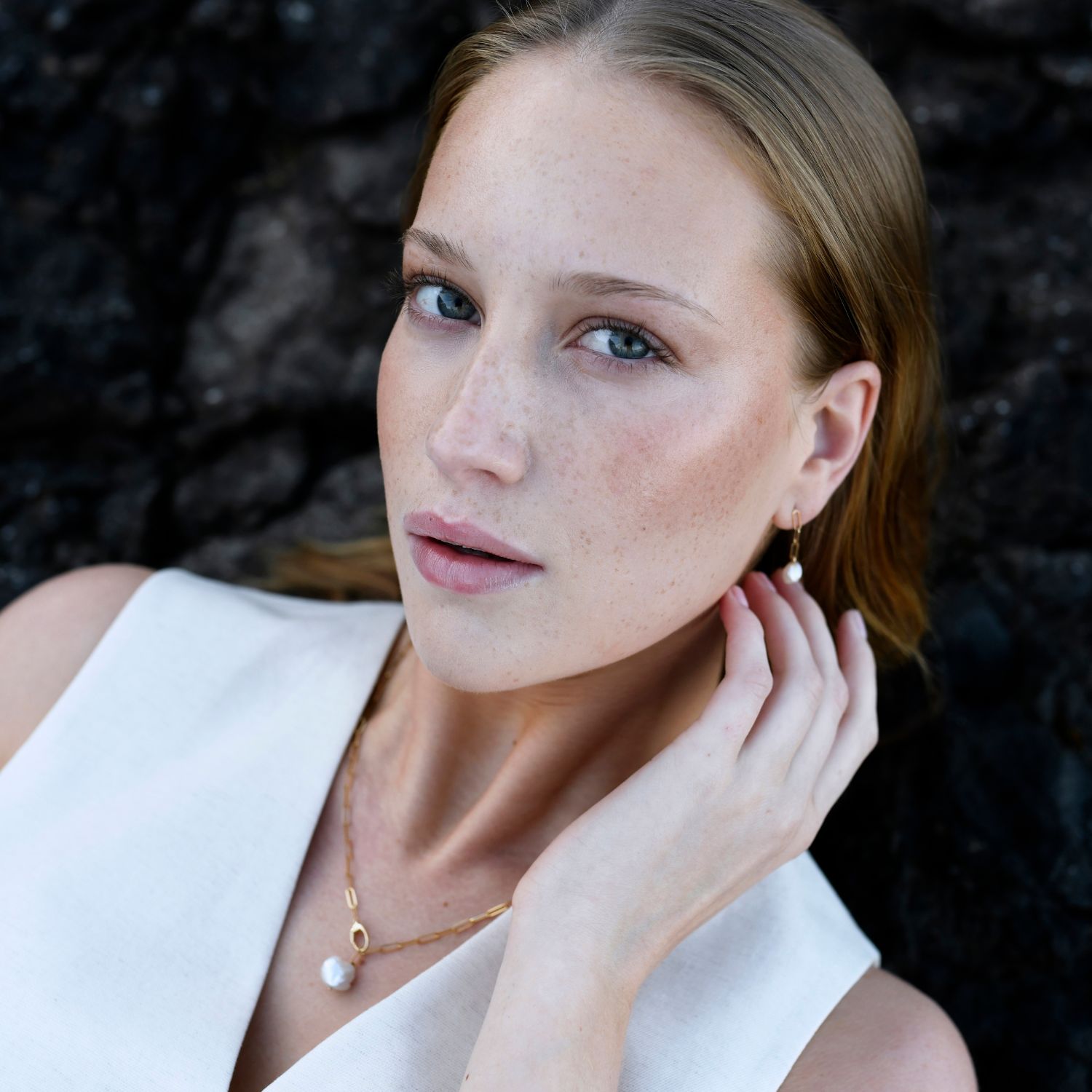 Paperclip Pearl Necklace