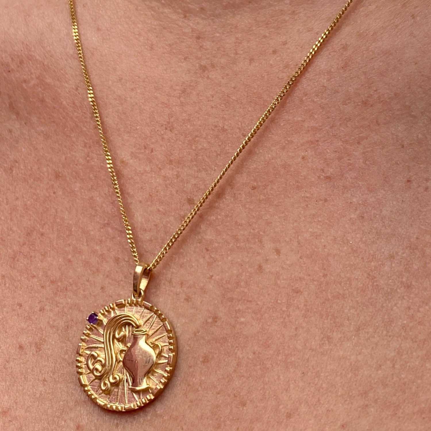 Papyrus Zodiac Vermeil Aquarius Pendant