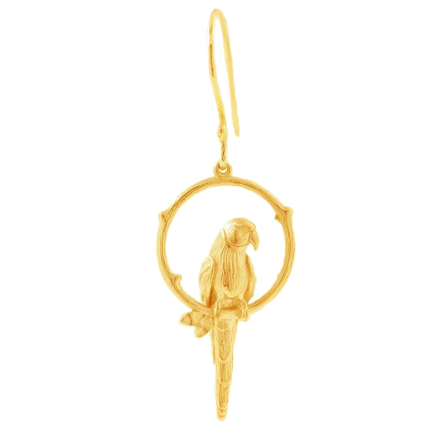 Parakeet Earring – Large, Upright - Gold