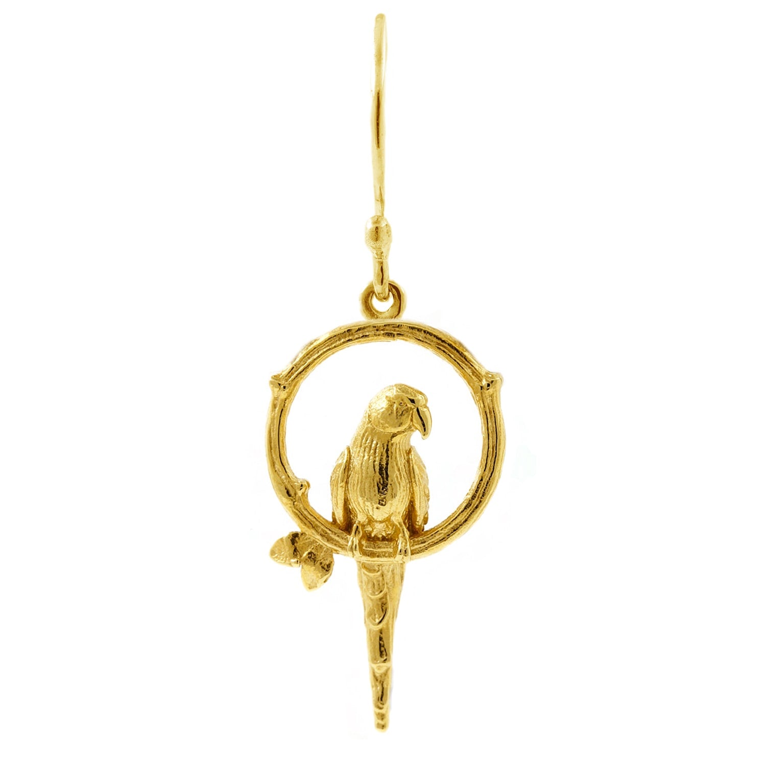 Parakeet Earring – Small, Upright - Gold