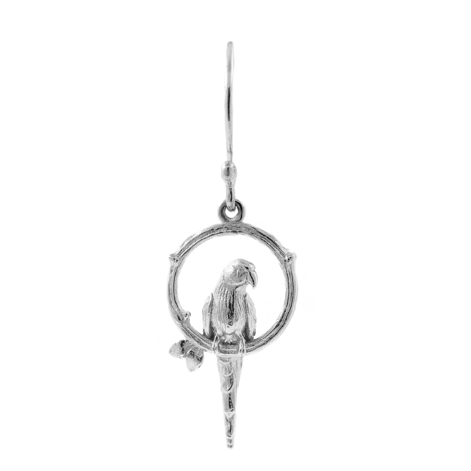Parakeet Earring – Small, Upright - Silver