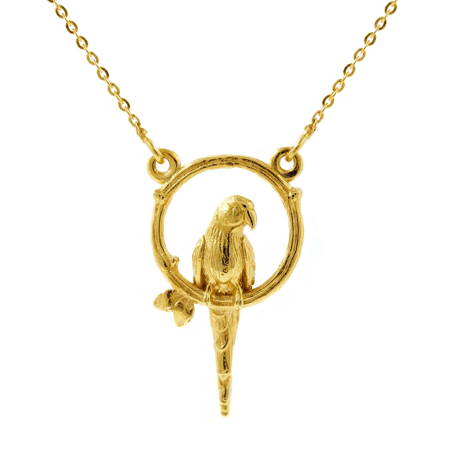 Parakeet Necklace – Small, Upright - Gold