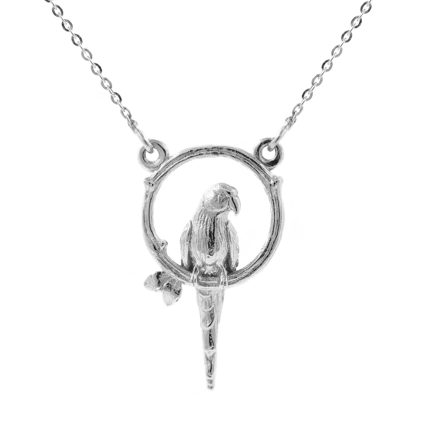 Parakeet Necklace – Small, Upright - Silver