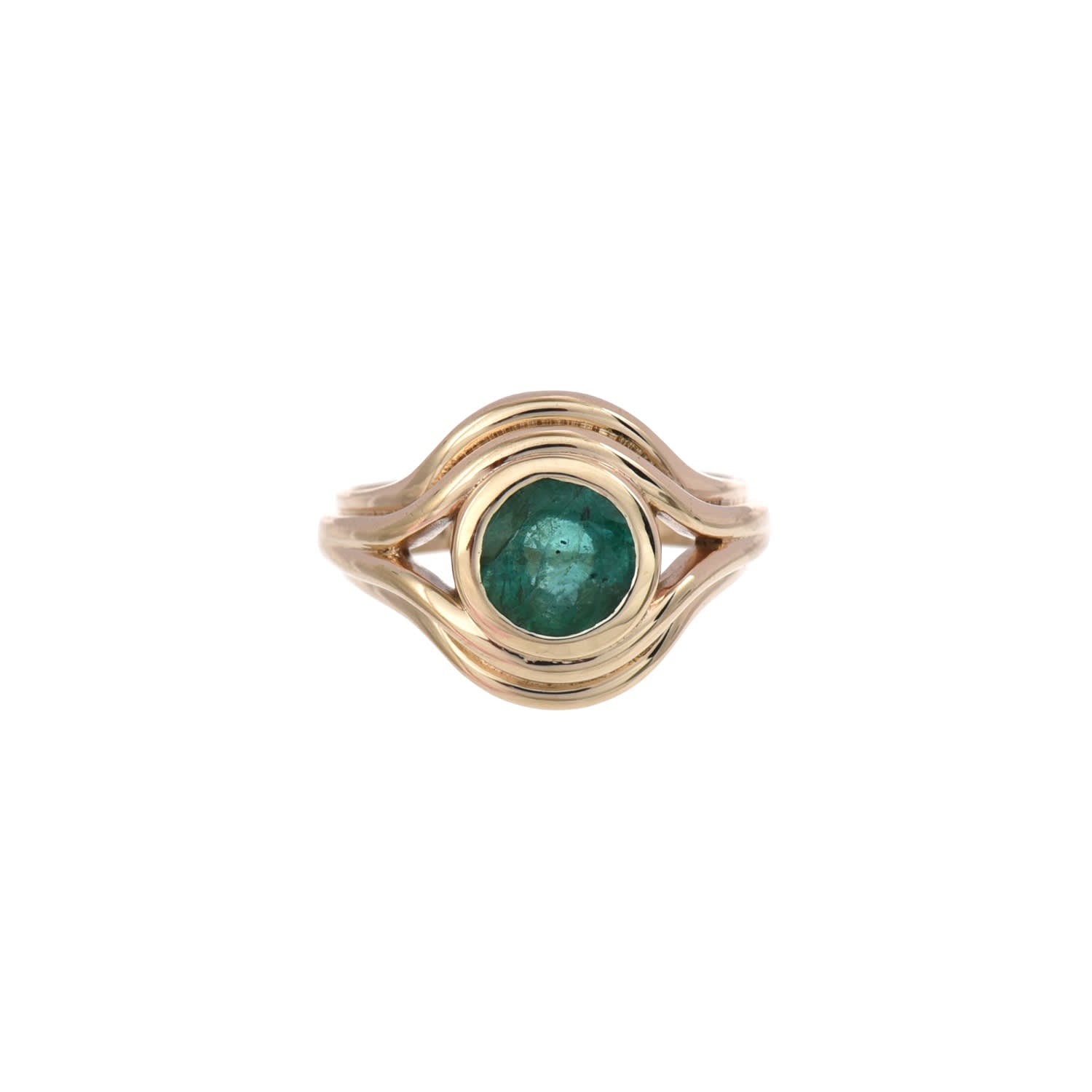 Parallel Emerald Pinky Ring