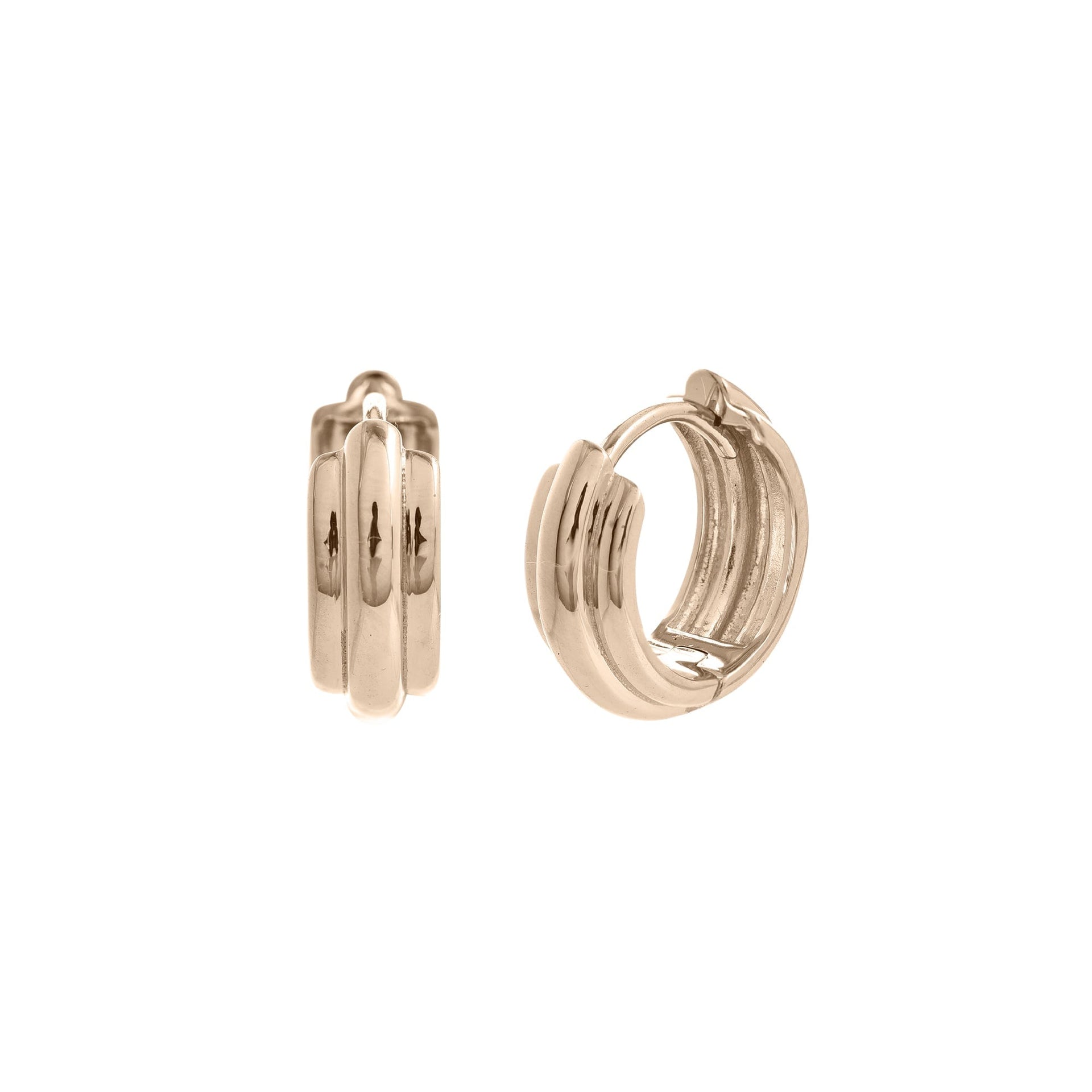 Parallel Gold Huggie Hoops
