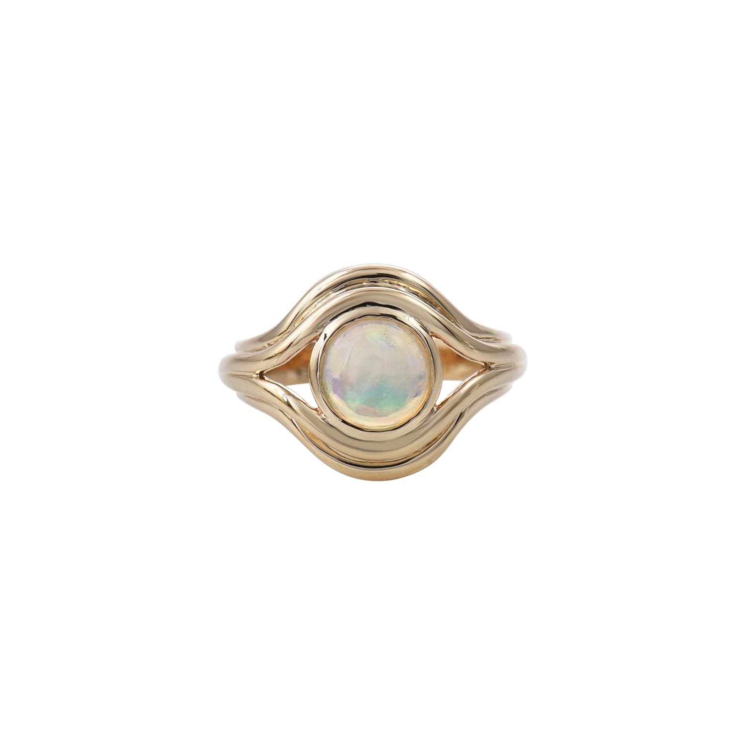 Parallel Opal Pinky Ring