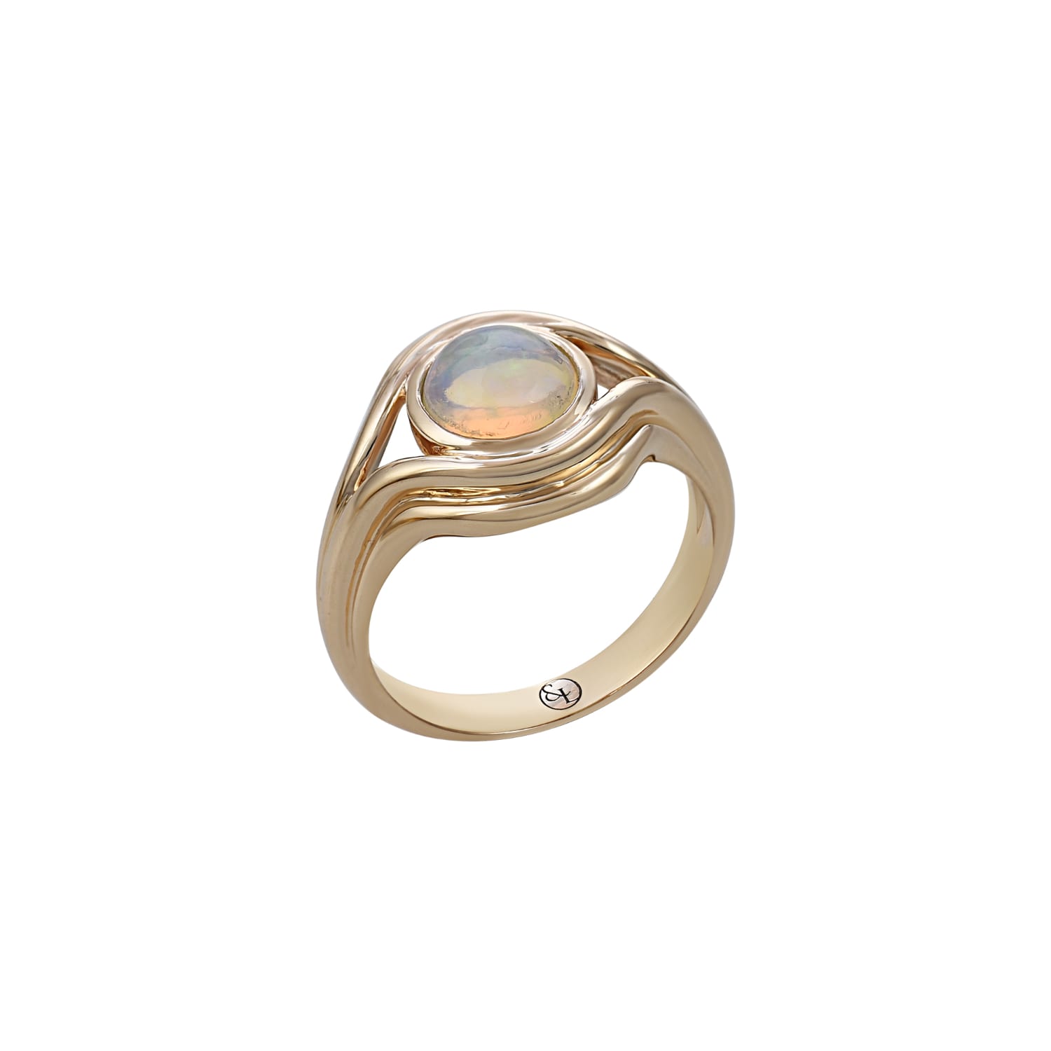 Parallel Opal Pinky Ring