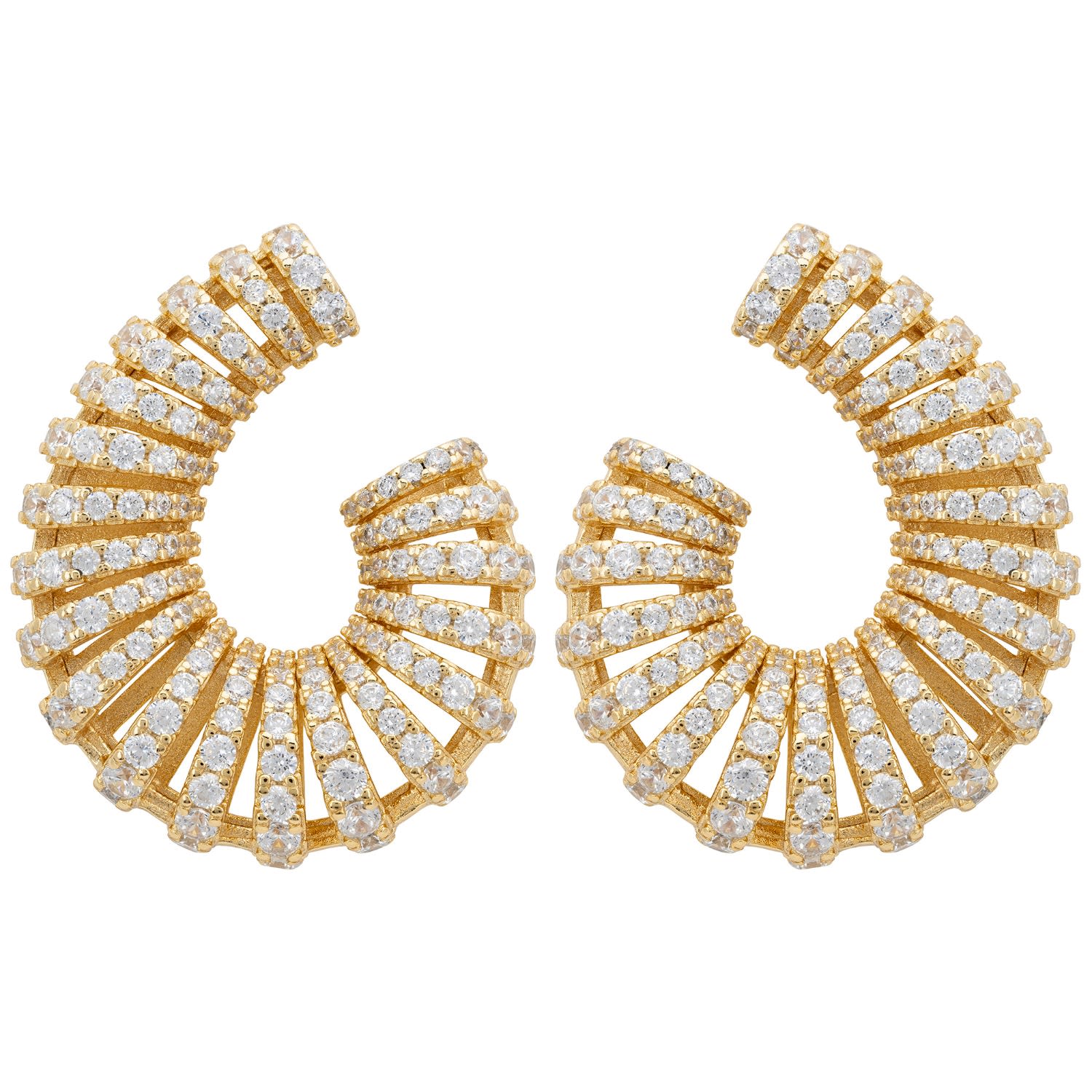 Parisian Swirl Hoop Earrings Gold