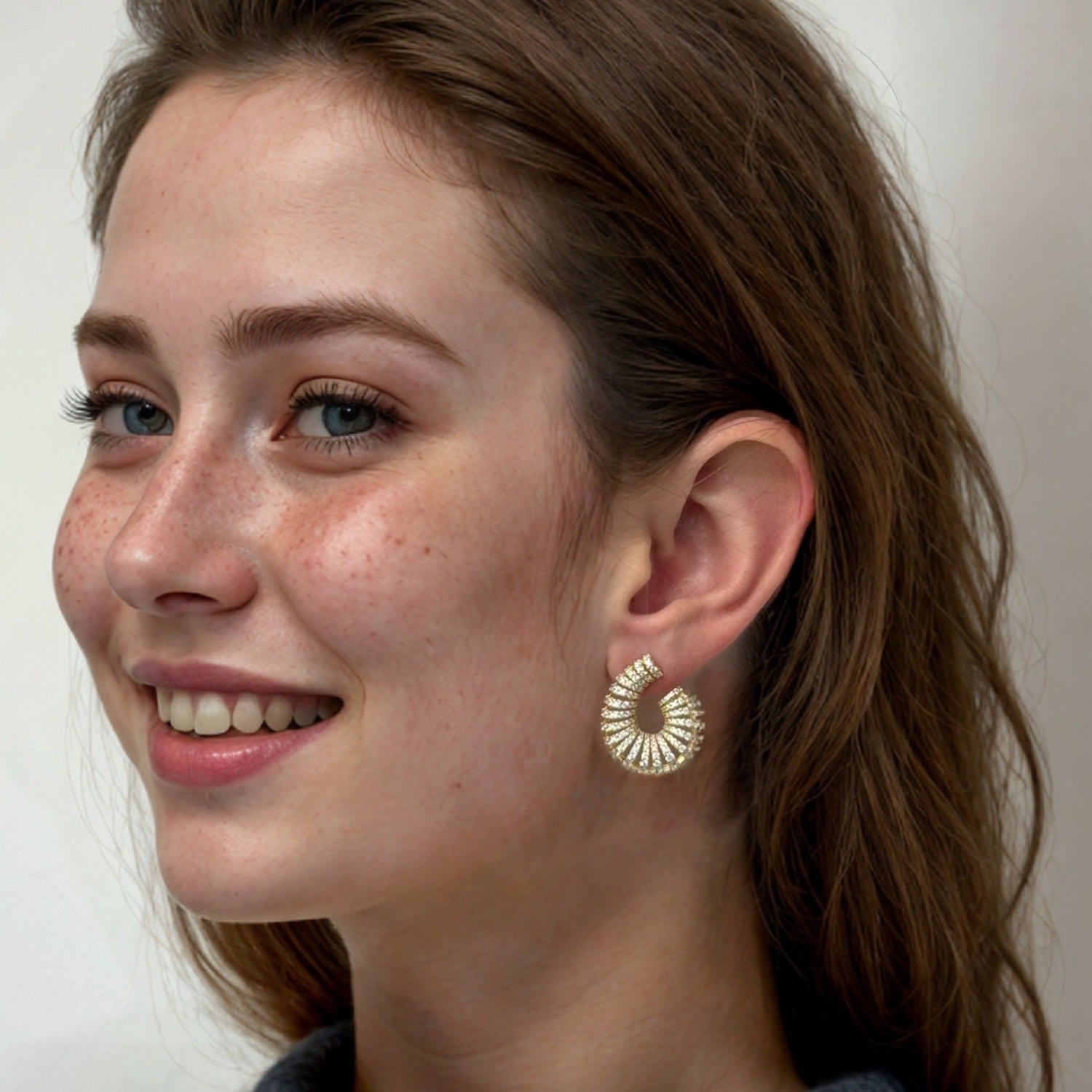 Parisian Swirl Hoop Earrings Gold