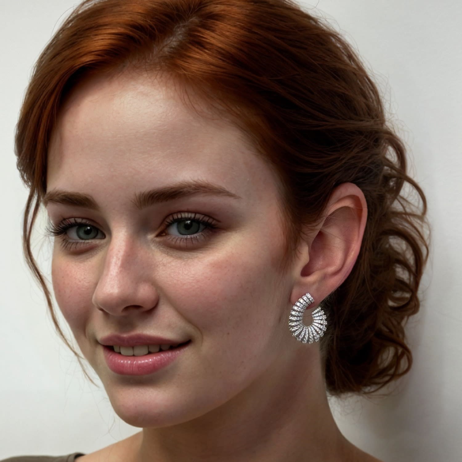 Parisian Swirl Hoop Earrings Silver