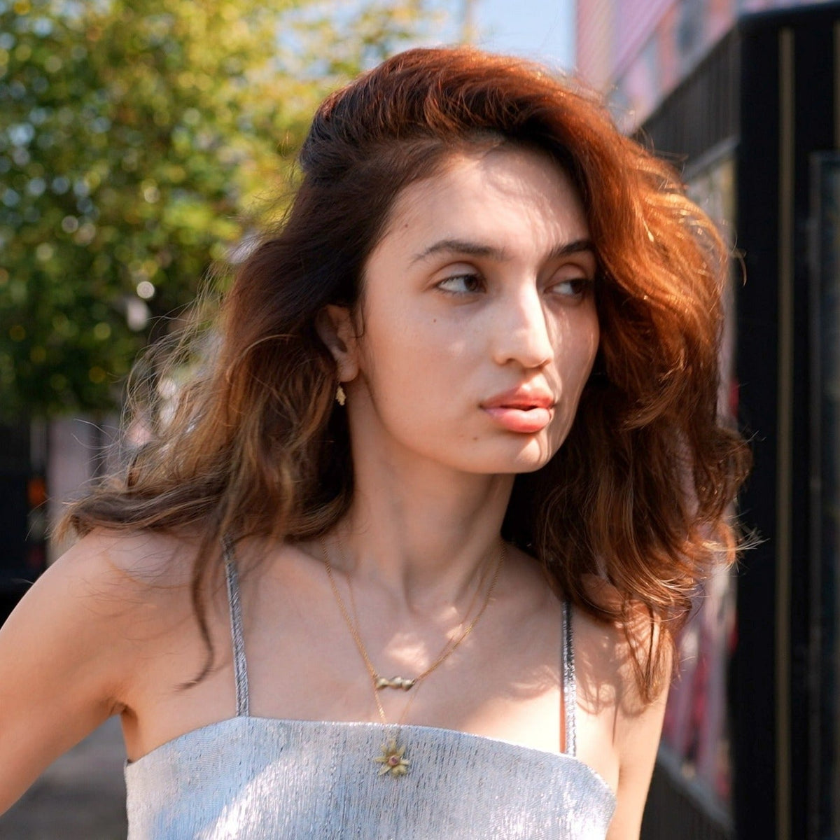 Brooklyn Shrub Motif Drop Earrings in 10K Yellow Gold