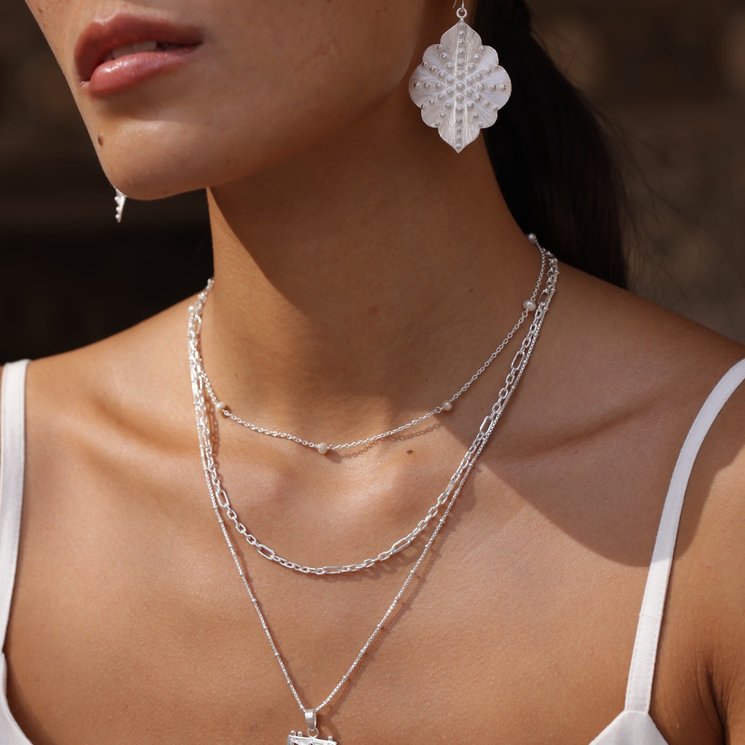 Paro Layering Necklace - Sterling Silver