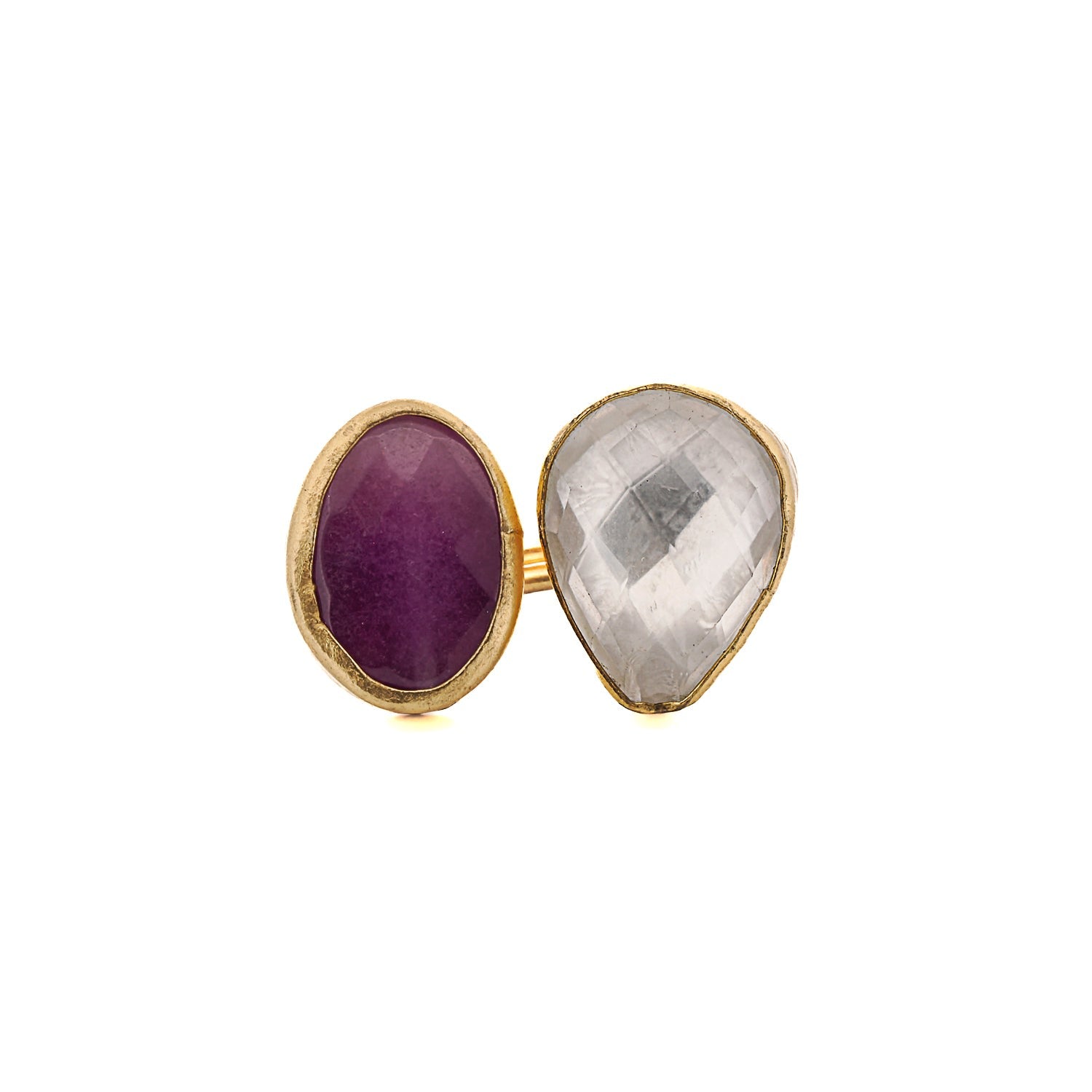 Passion & Balance Double Gemstone Adjustable Ring - Multicolor