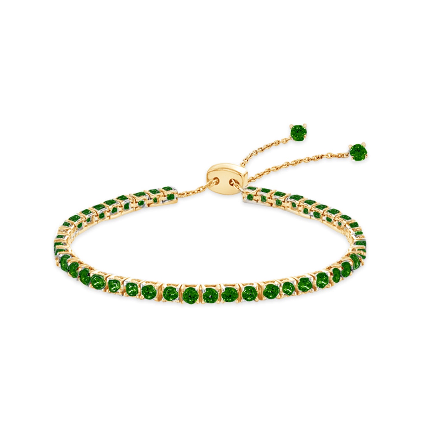 Passion Bracelet With Man Made Emeralds In 18K Gold Vermeil