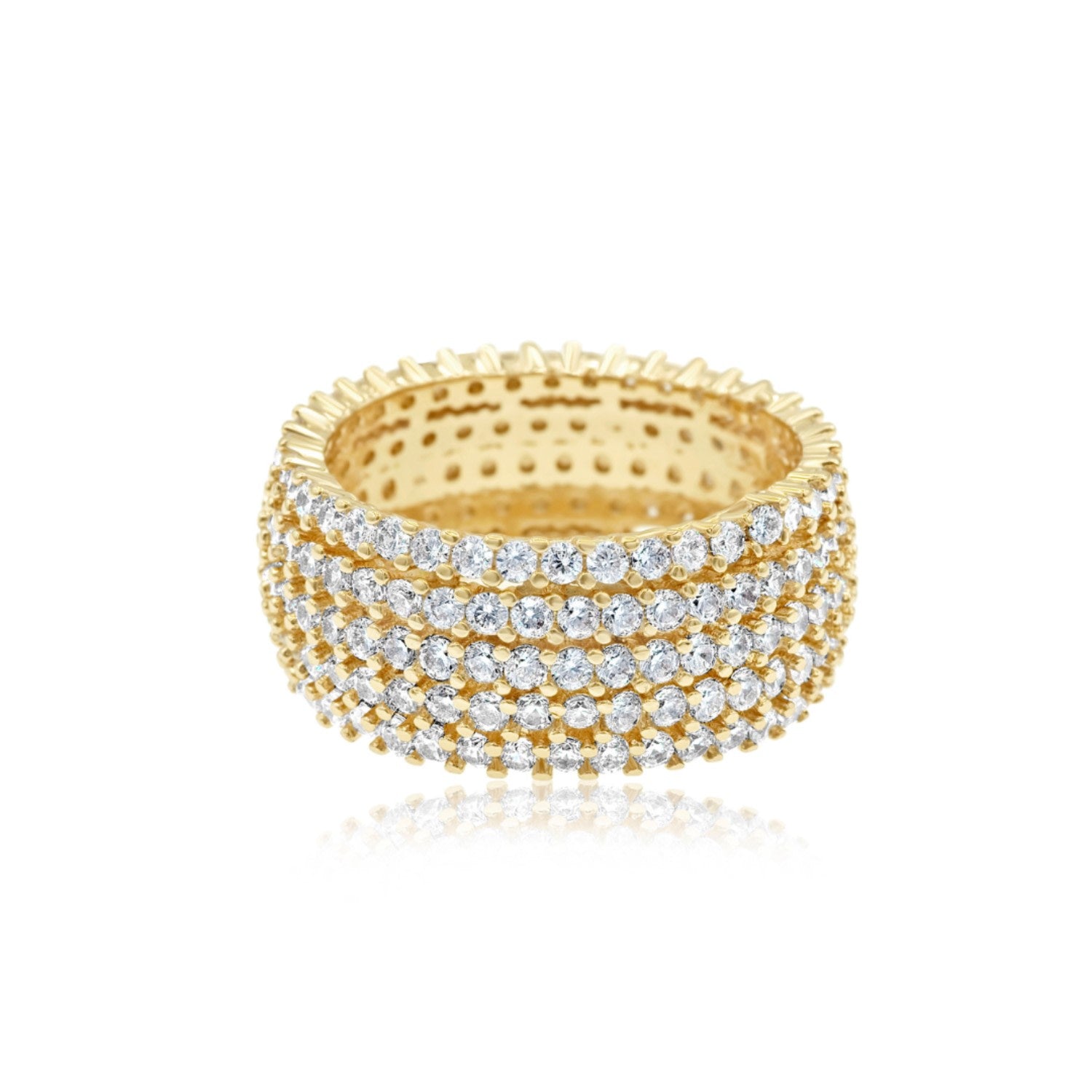 Pave Cigar Ring - Gold