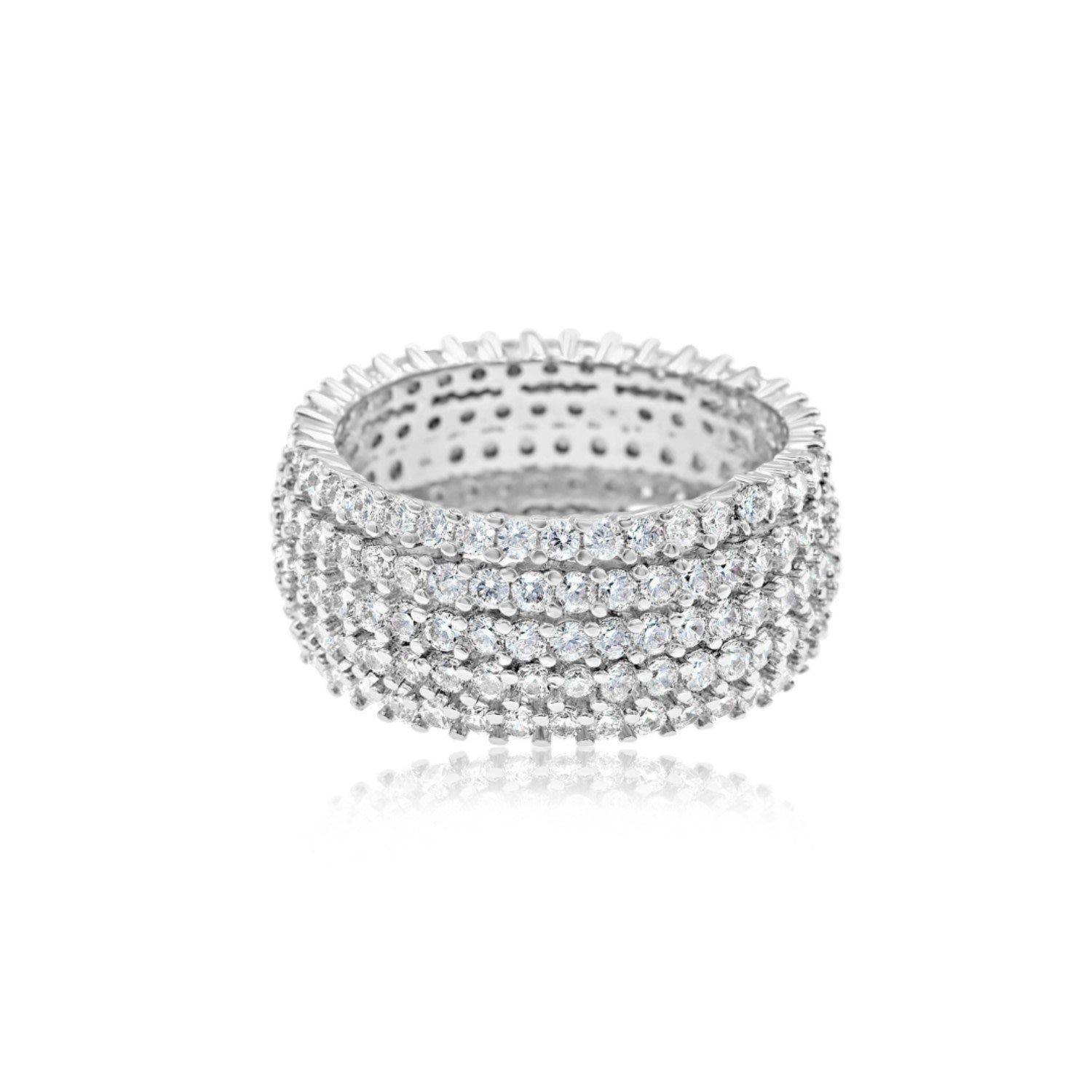 Pave Cigar Ring - Silver