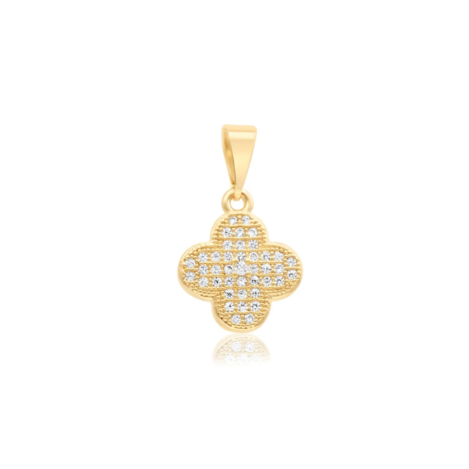 Pave Clover Charm - Gold