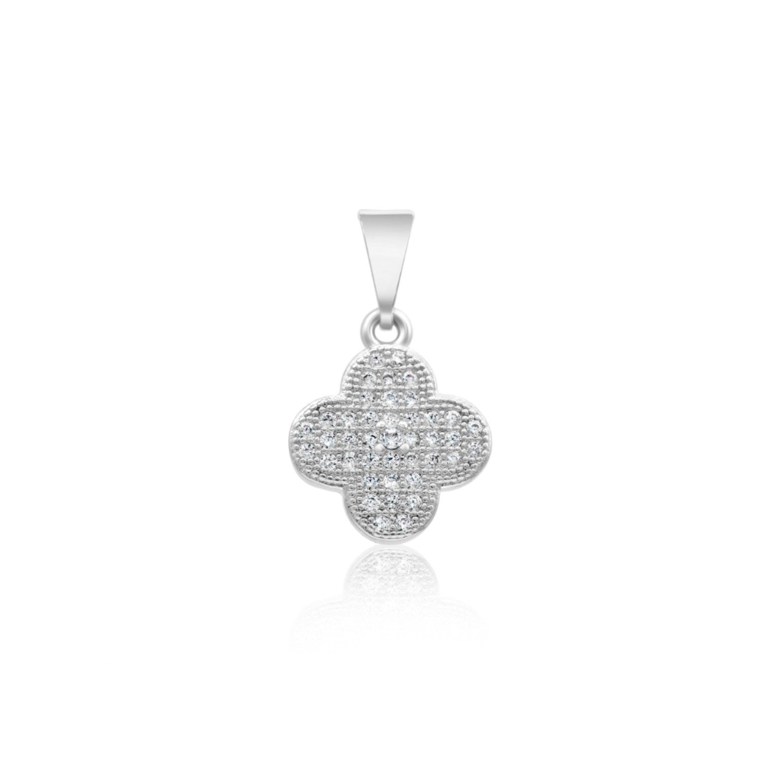 Pave Clover Charm - Silver