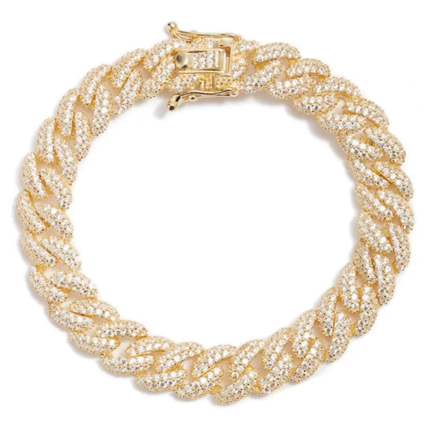 Pave Cuban Bracelet - Gold