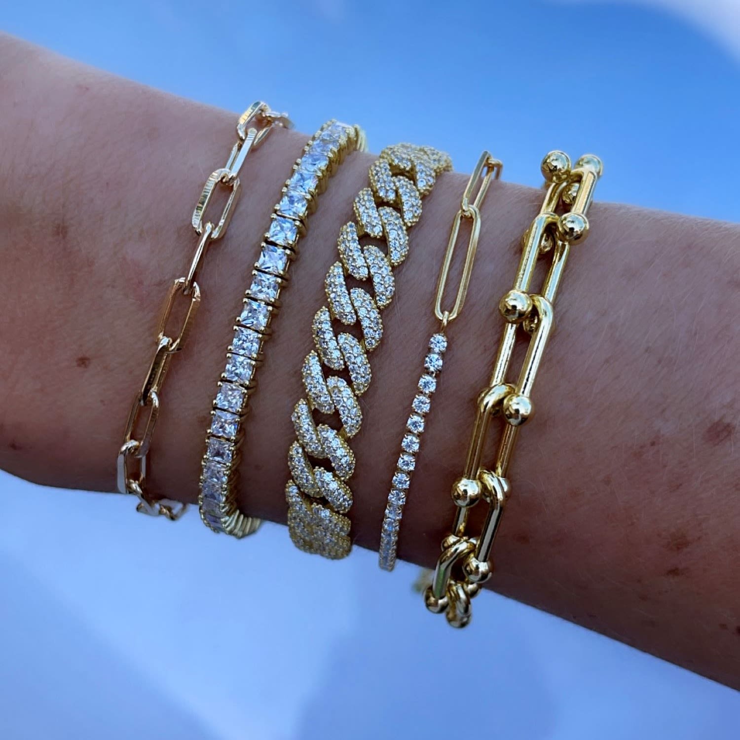 Pave Cuban Bracelet - Gold