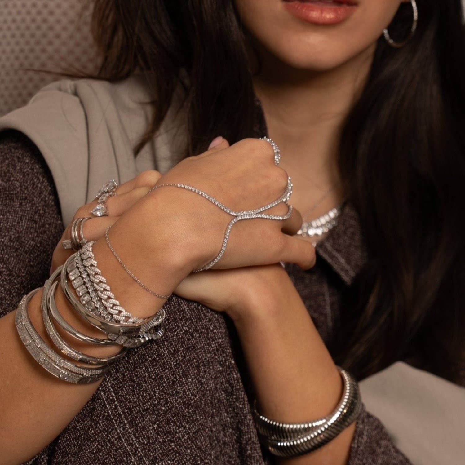Pave Cuban Bracelet - Silver