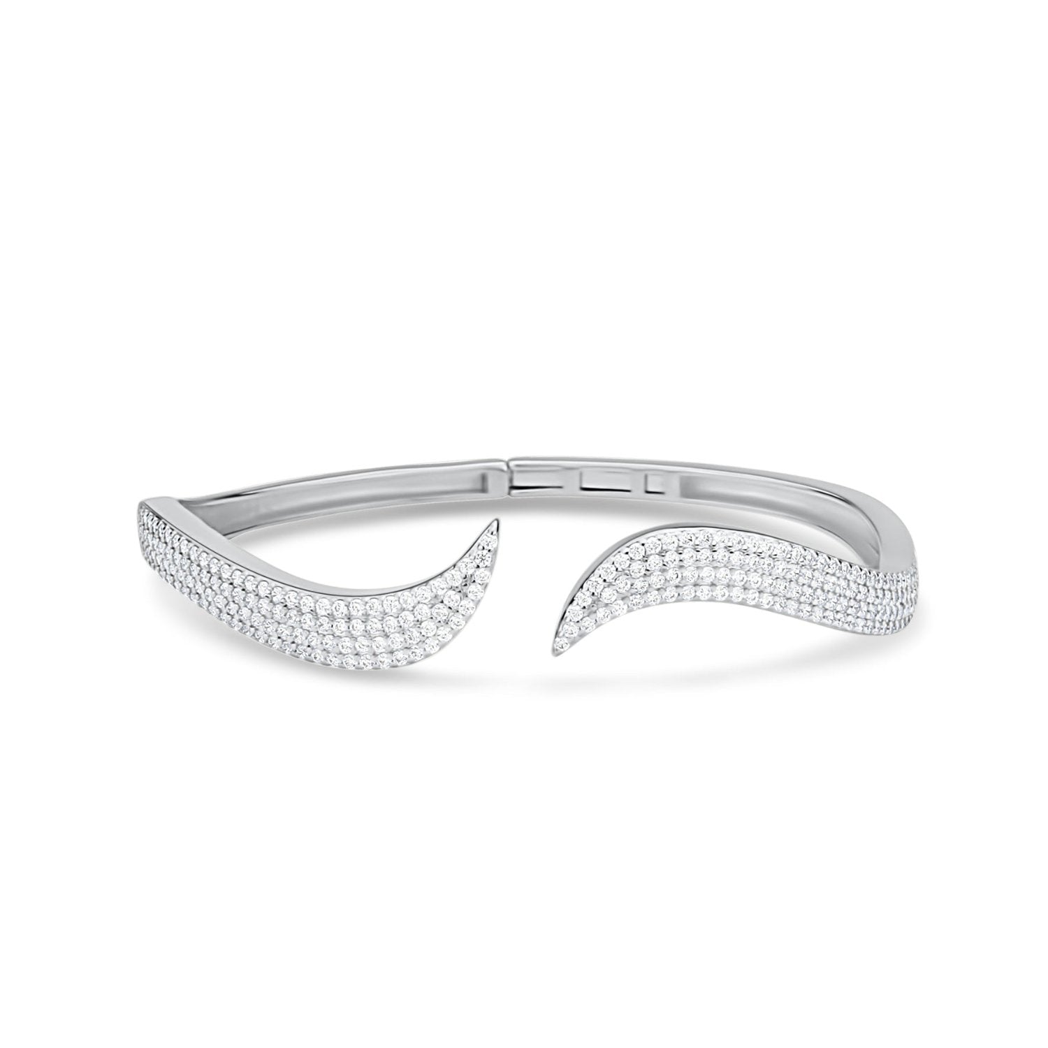 Pave Curl Cuff - Silver