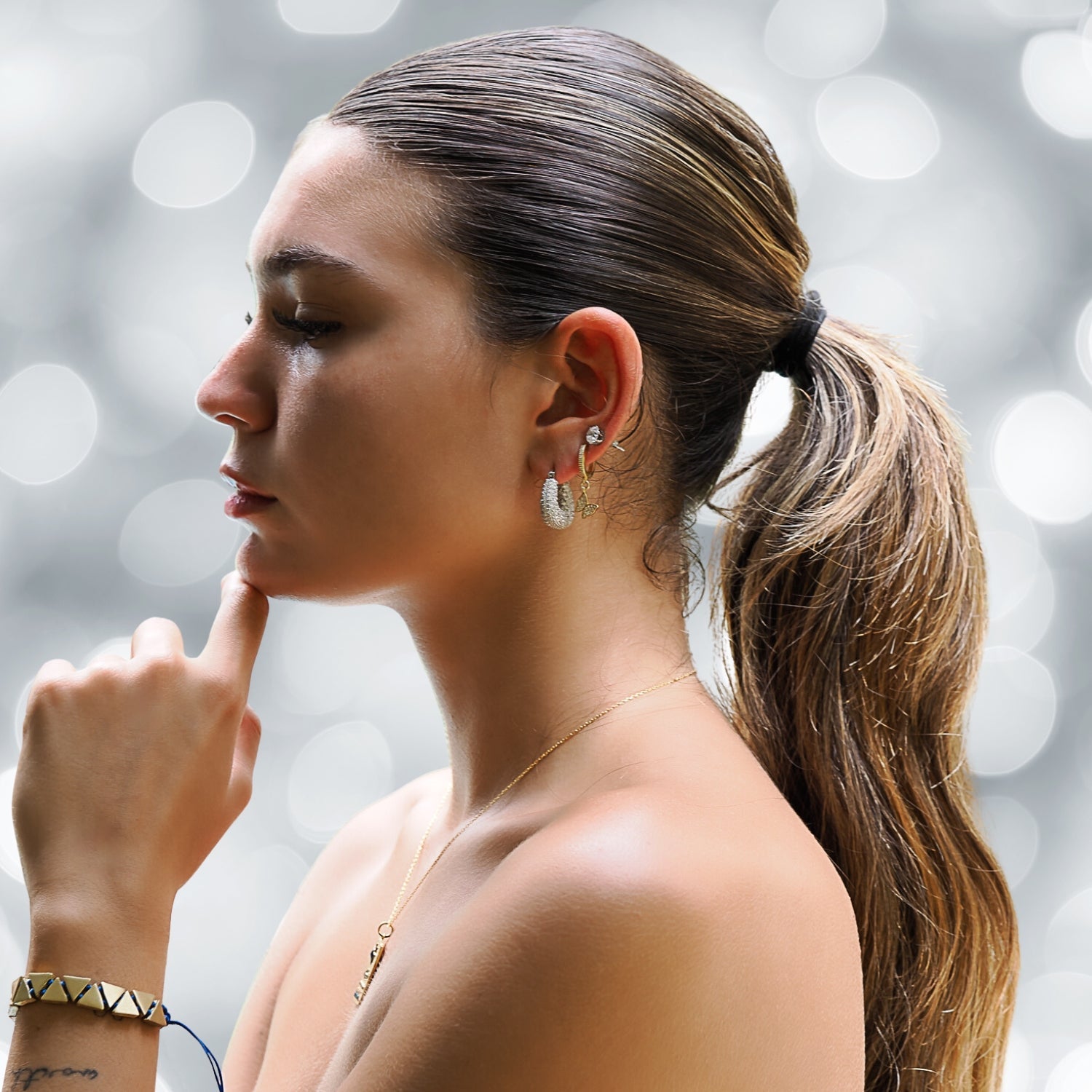 Sparkly Diamond Silver Fashion Earrings - Silver