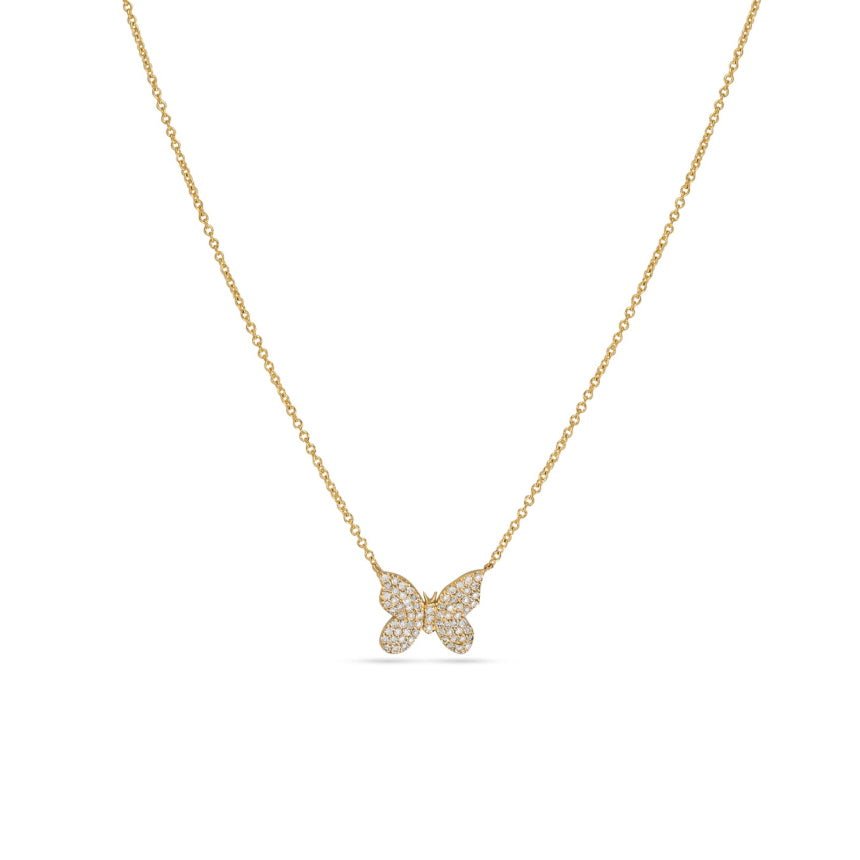 Pave Diamond Butterfly Necklace