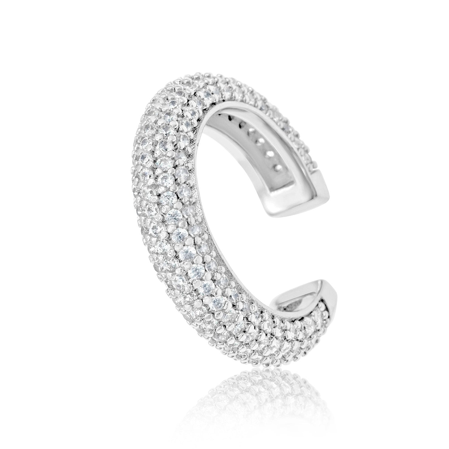 Pave Ear Cuff - Silver