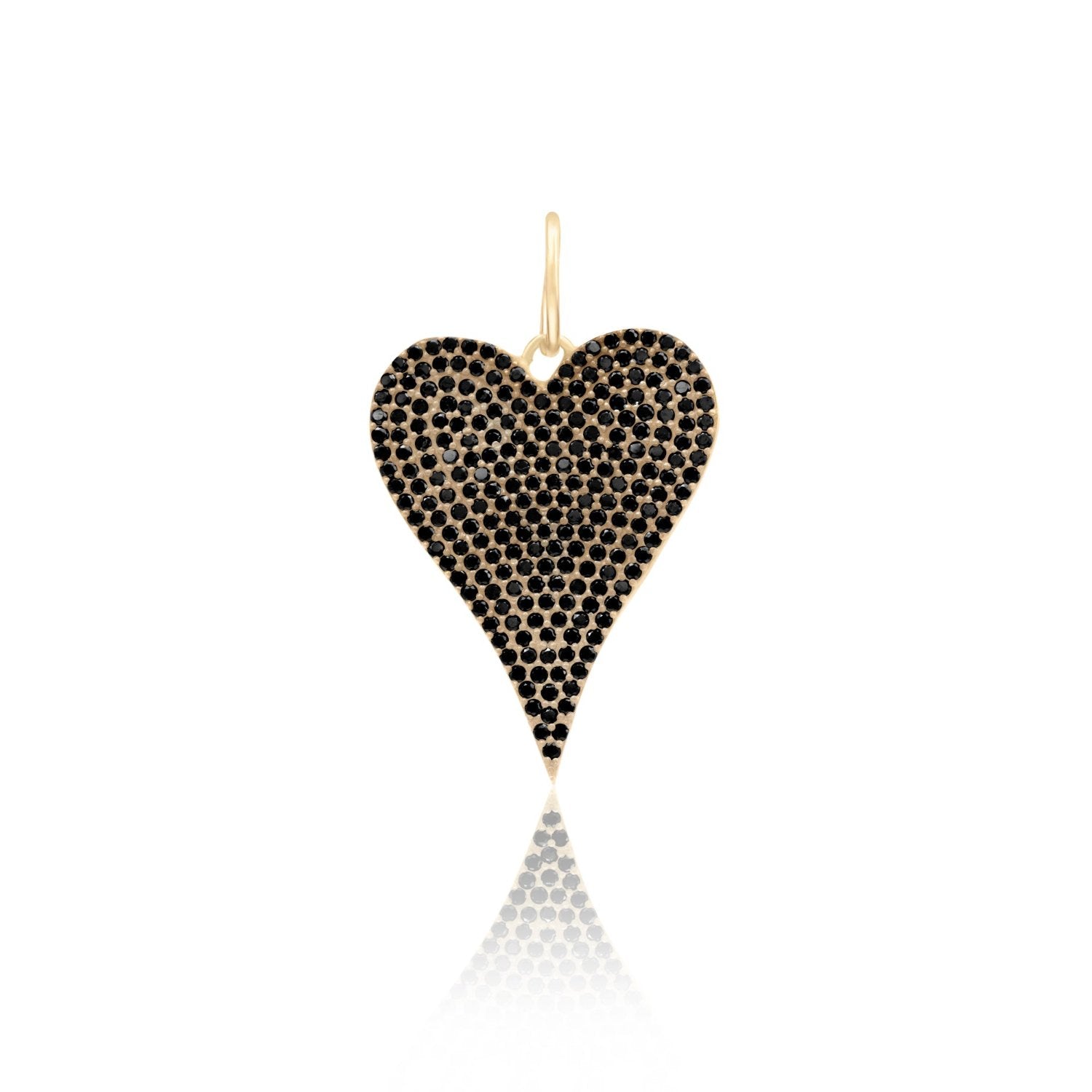 Pave Heart Charm - Black